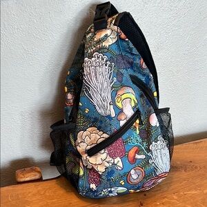 Colorful Mushroom Print Sling Bag